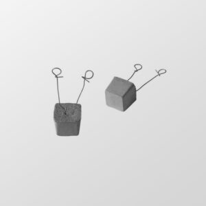Angular concrete spacer with wire